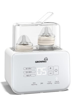 GROWNSY Baby Bottle Warmer, 8-in-1 Fast Milk Warmer with Timer Breastmilk or Formula, Fits 2 Bottles, Accurate Temperature Control, with Defrost, Sterilizing, Keep, Heat Baby Food Jars Function - pzsku/Z3AE145A2FB0785017A04Z/45/_/1738048072/d78d4ffa-1f2f-49a6-b51d-325987f5625e