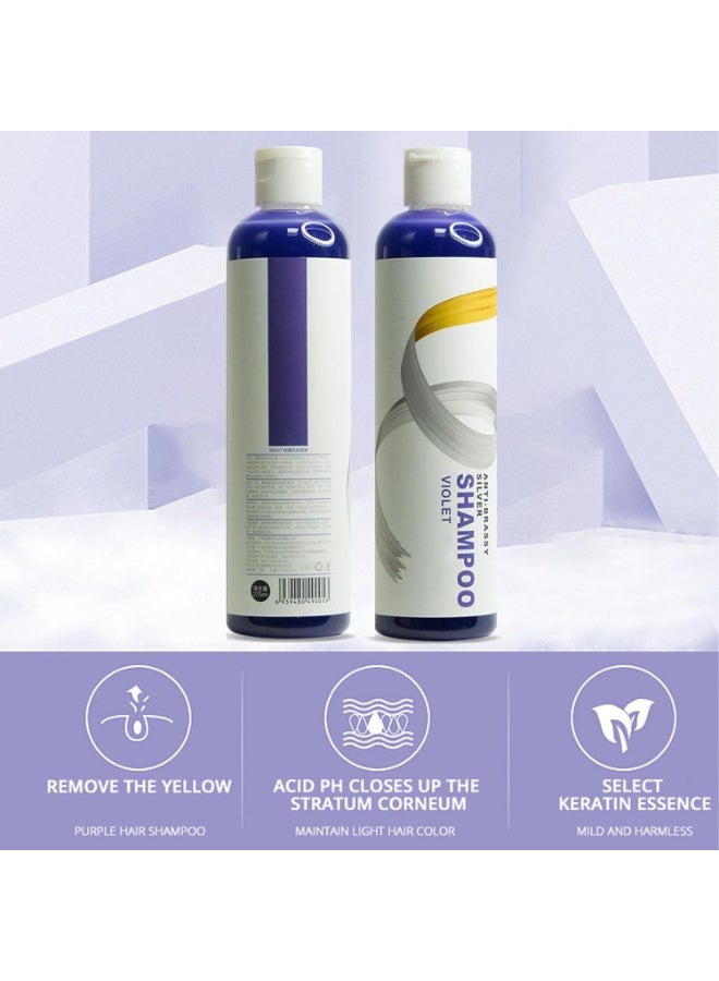 VIKADA 275ml Silver & Purple Shampoo for Blonded Hair, Intensive Silver Shampoo, Toning & Brightening, Blonde, Platinum, Gray, White Hair, Anti-Yellow Tint, Moisturizing - Image 5