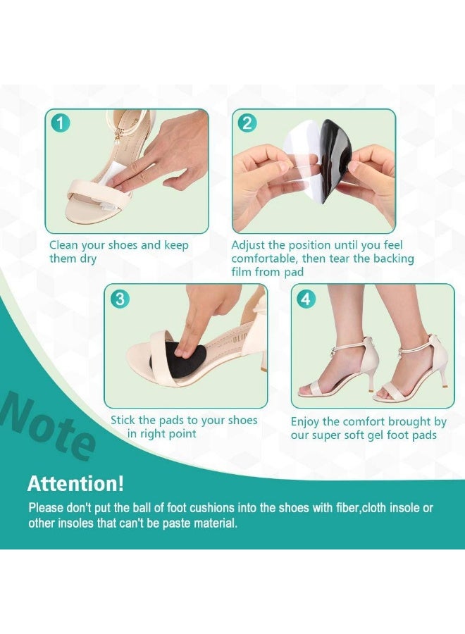 زوجين من وسادات مقدمة القدم المصنوعة من السيليكون المضادة للانزلاق، وحشوات وسادة الكعب ووسادات مشط القدم، وسادات قدم لاصقة قابلة لإعادة الاستخدام من الجل لأصابع القدم للنساء والرجال والأحذية والصنادل - Image 4