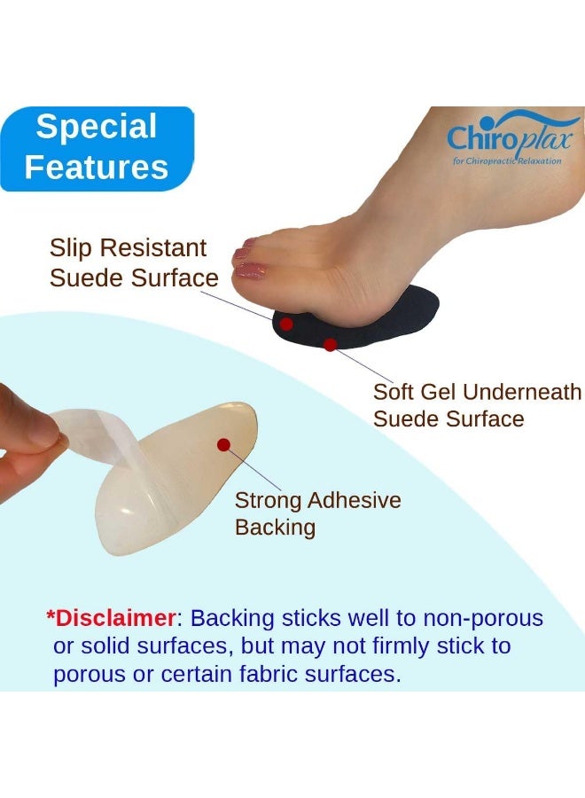 زوجين من وسادات مقدمة القدم المصنوعة من السيليكون المضادة للانزلاق، وحشوات وسادة الكعب ووسادات مشط القدم، وسادات قدم لاصقة قابلة لإعادة الاستخدام من الجل لأصابع القدم للنساء والرجال والأحذية والصنادل - Image 3