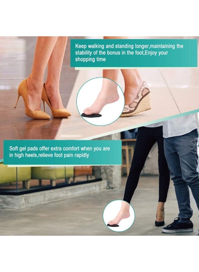 زوجين من وسادات مقدمة القدم المصنوعة من السيليكون المضادة للانزلاق، وحشوات وسادة الكعب ووسادات مشط القدم، وسادات قدم لاصقة قابلة لإعادة الاستخدام من الجل لأصابع القدم للنساء والرجال والأحذية والصنادل - Image 5