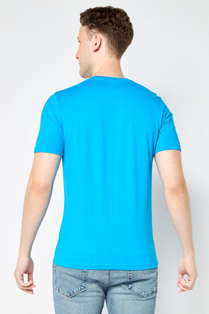 Replay Men Crew Neck Short Sleeve Brand Logo T-Shirt, Sage Blue - Image 4