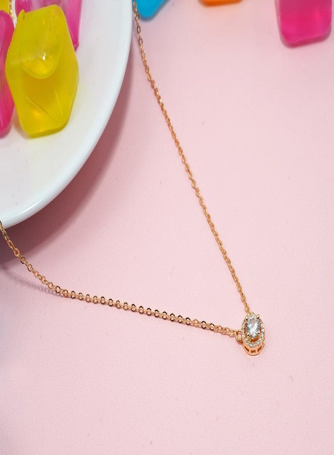 JHB American Diamond Boll Pendant Short Chain For Women's and Girl's - Image 3