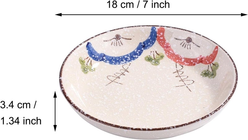 Whitenesser Ceramic Plate Set of 4 7 Inch Japanese Versatile Dinnerware for Appetizers Salads Desserts Snacks Stylish Perfect for Everyday Meals Entertaining Parties - Image 3