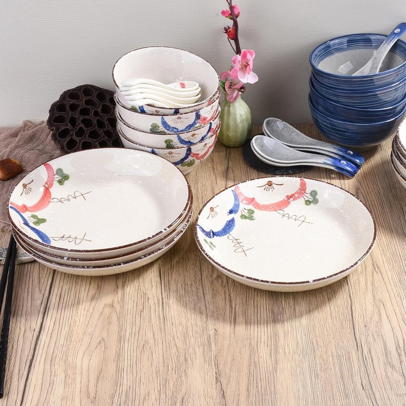 Whitenesser Ceramic Plate Set of 4 7 Inch Japanese Versatile Dinnerware for Appetizers Salads Desserts Snacks Stylish Perfect for Everyday Meals Entertaining Parties - Image 4