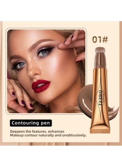 KASTWAVE 3 Pcs Cream Contour Sticks with Cushion Applicator,Shades with Highlighter and Blush,Waterproof Contour Pen,Highlighter Stick,Blush Stick Easy to Create 3D Face Makeup  - Image 4