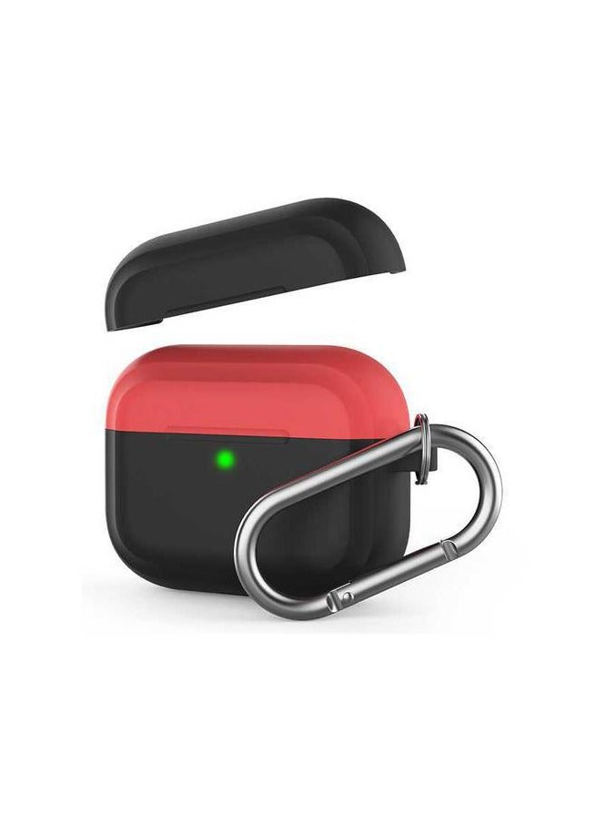 Ahastyle Premium Silicone Two Toned Keychain Case for AirPods Pro - Black/Red - Image 1