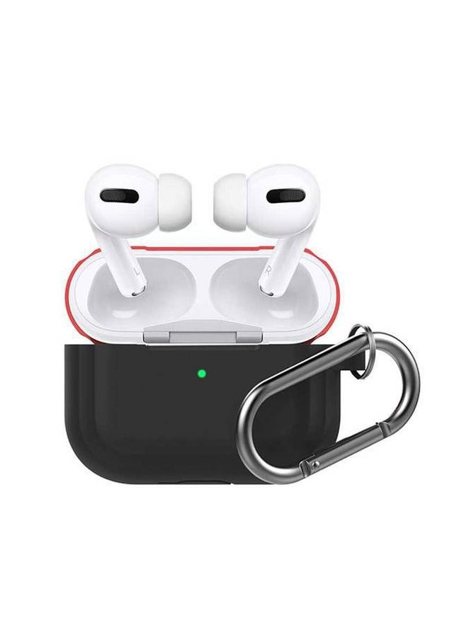 Ahastyle Premium Silicone Two Toned Keychain Case for AirPods Pro - Black/Red - Image 2