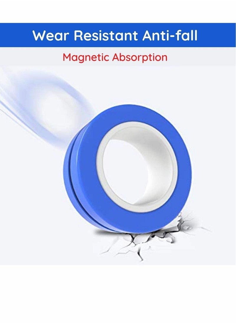 SYOSI - Fingears Magnetic Rings, 6 Pcs Decompression Finger Fidget Toys, Magnetic Rings Fidget Toys for Adults Kids Finger Therapy Anxiety and Relief Work Stress ( Blue ) - Image 1