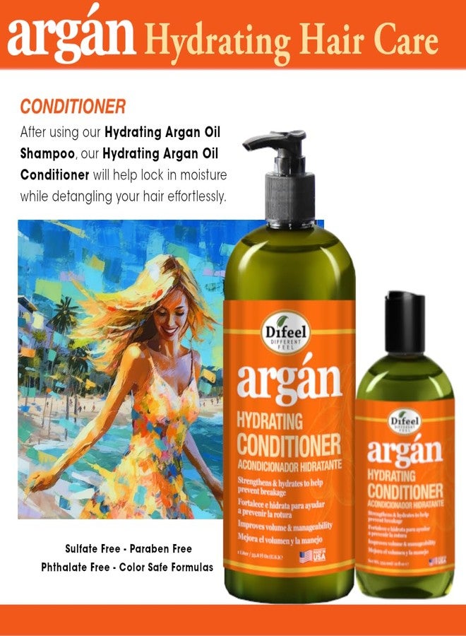 Difeel Argan Hydrating Conditioner 33.8 oz. - Natural Argan Oil Conditioner Hydrating, Paraben Free Natural Conditioner for Hair - Image 5
