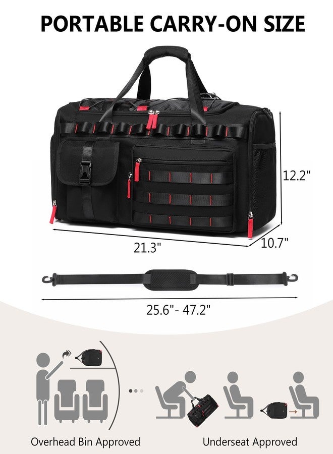 MCBD Gym Bags for Men & Women, 45L Travel Duffle Sports Backpack with Shoes & Laptop Compartment, Large Workout Carry On Bag Weekender Overnight Tote, Black - Image 2