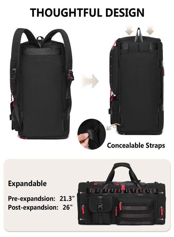 MCBD Gym Bags for Men & Women, 45L Travel Duffle Sports Backpack with Shoes & Laptop Compartment, Large Workout Carry On Bag Weekender Overnight Tote, Black - Image 4