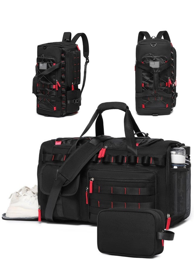 MCBD Gym Bags for Men & Women, 45L Travel Duffle Sports Backpack with Shoes & Laptop Compartment, Large Workout Carry On Bag Weekender Overnight Tote, Black - Image 1