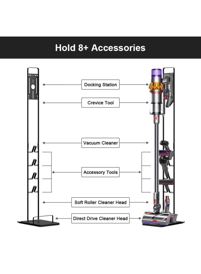 FOHO Foho Vacuum Stand Compatible for Dyson V15 V11 V10 V8 V7 V6 with WheelsMetal Storage Bracket Stand Holder Compatible for Dyson Handheld Cordless Vacuum Cleaners  Accessories  Attachments  - Image 3