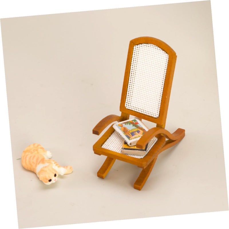 Miniature Vintage Wicker Chair Dollhouse Balcony Furniture 12 Scale - Image 5