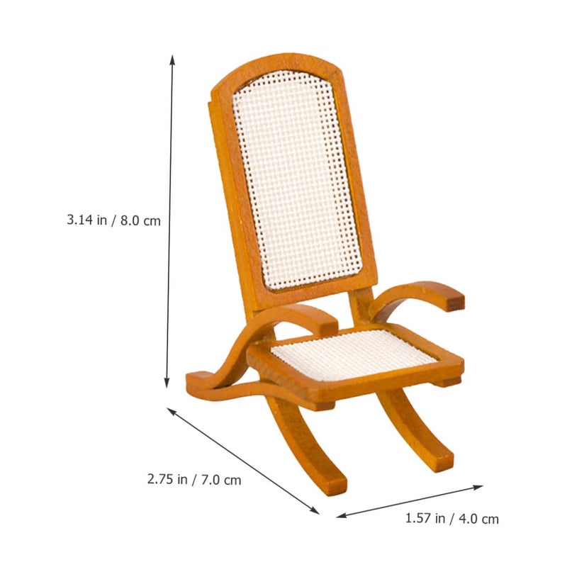 Miniature Vintage Wicker Chair Dollhouse Balcony Furniture 12 Scale - Image 3