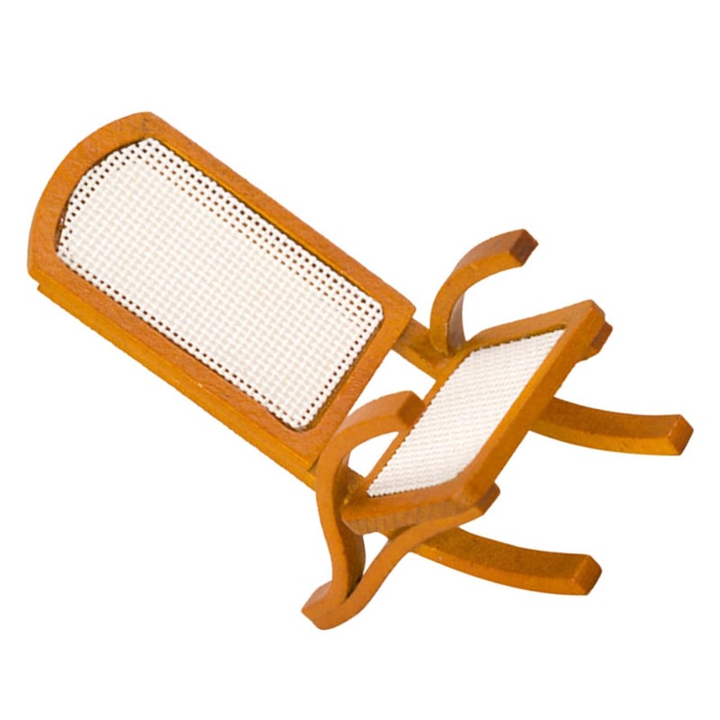 Miniature Vintage Wicker Chair Dollhouse Balcony Furniture 12 Scale - Image 2