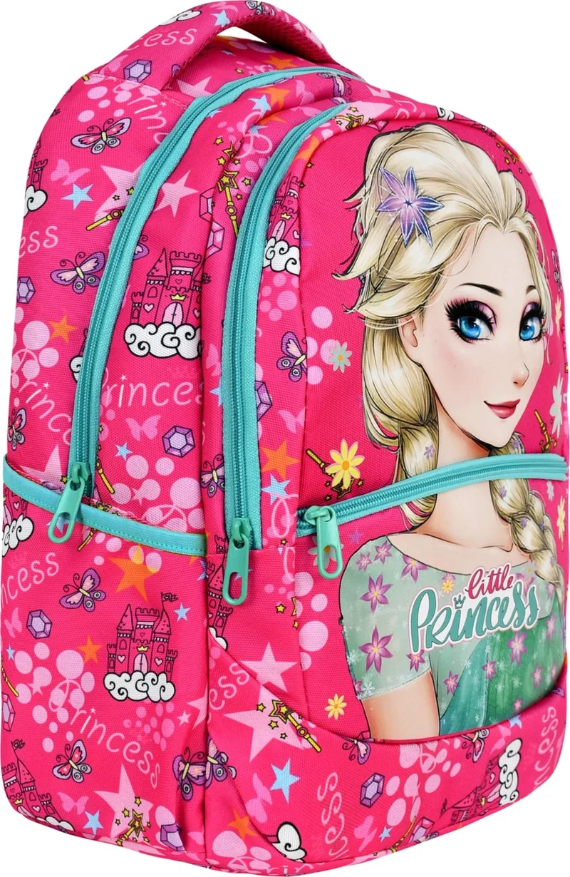 Çantaland 3-Pack Primary School Frozen Patterned, Girls Lunch Box and Pencil Case School Bag