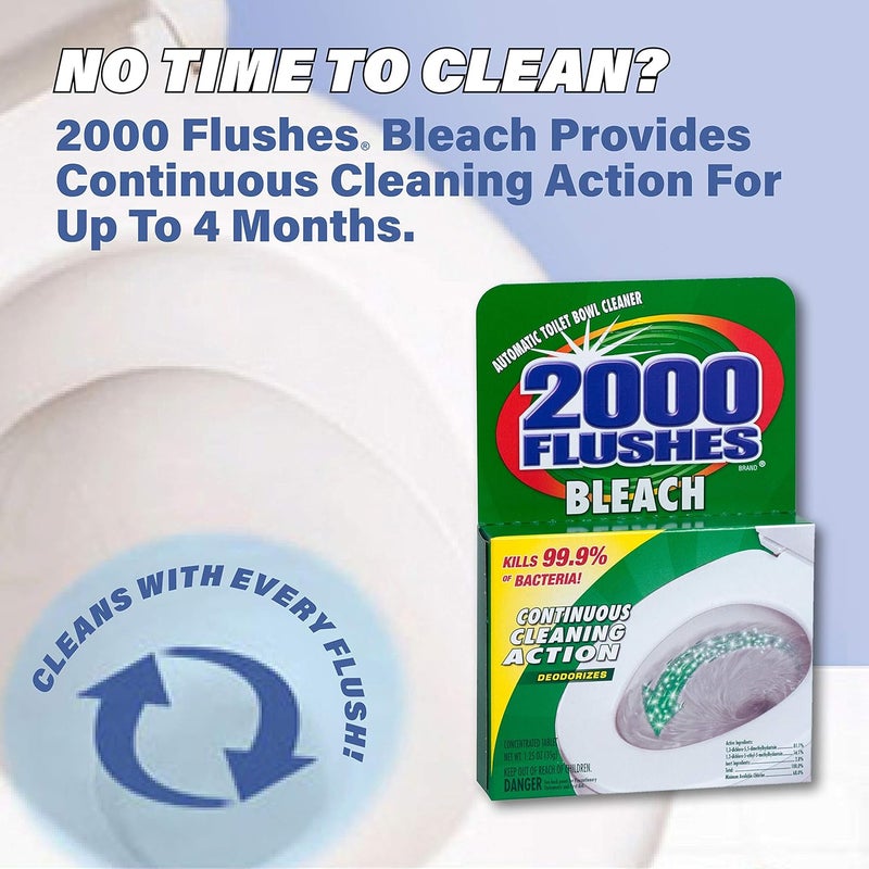 2000 Flushes Blue Plus Bleach Automatic Toilet Bowl Cleaner - 3.5 OZ - Image 2