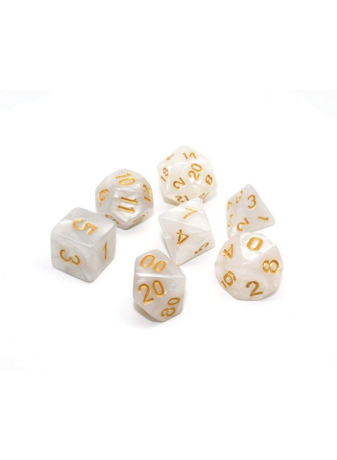 HD Dnd Dice Set Pearl White Rpg 7Die Dice Set Fit Dungeons And Dragons(D&D) Pathfinder Mtg Role Playing Games Polyhedral Dice With Dice Pouch - Image 4