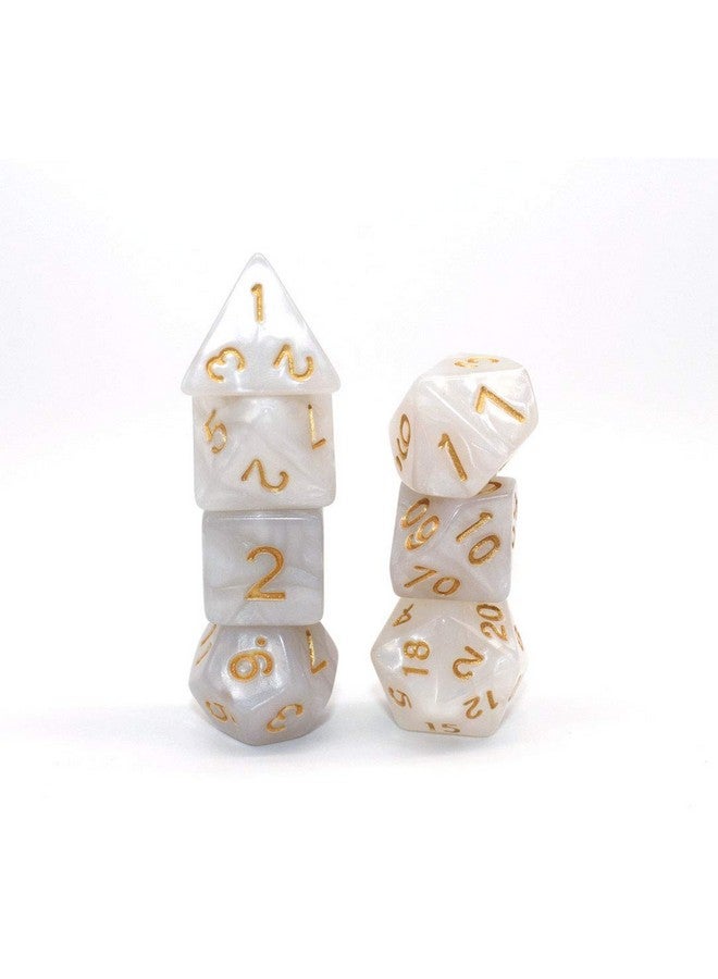 HD Dnd Dice Set Pearl White Rpg 7Die Dice Set Fit Dungeons And Dragons(D&D) Pathfinder Mtg Role Playing Games Polyhedral Dice With Dice Pouch - Image 3