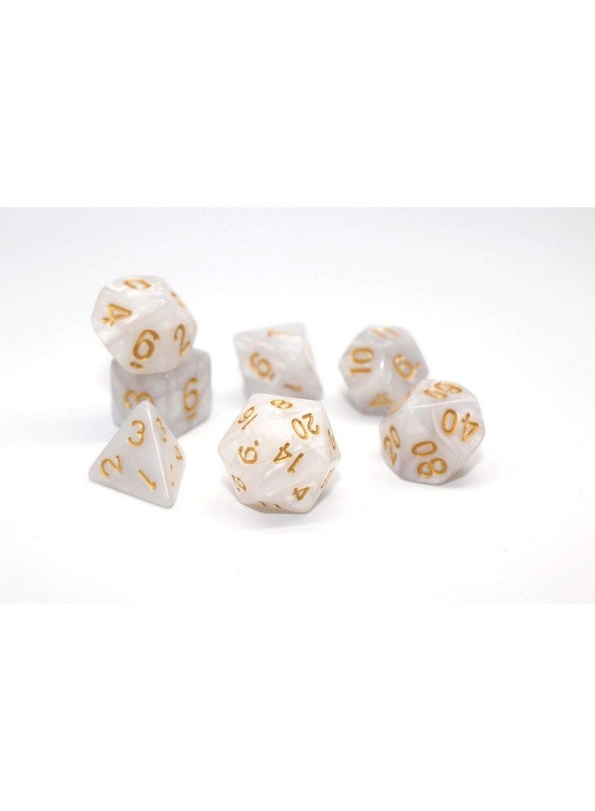 HD Dnd Dice Set Pearl White Rpg 7Die Dice Set Fit Dungeons And Dragons(D&D) Pathfinder Mtg Role Playing Games Polyhedral Dice With Dice Pouch - Image 5