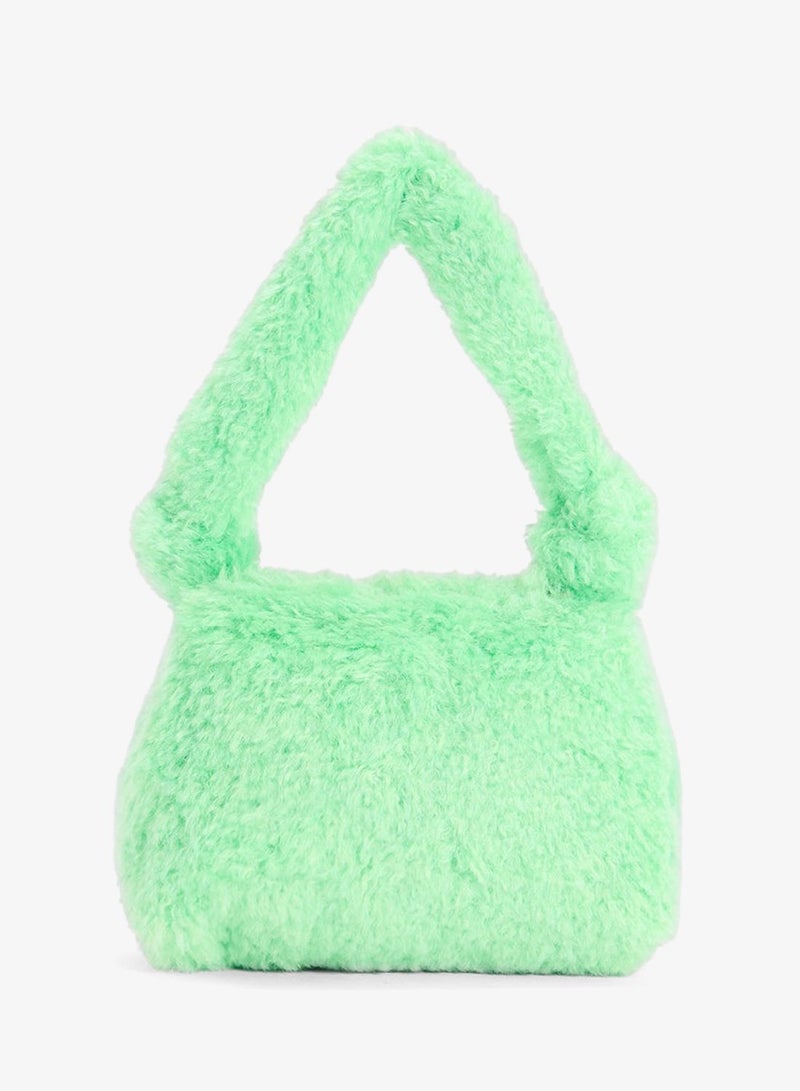 Skinnydip London Isabel Green Fluffy Zipped Shoulder Bag - Image 2