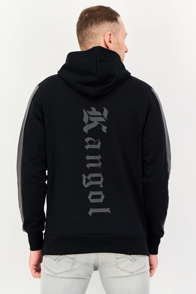 KANGOL Men Brand Logo Long Sleeves Hoodie, Black - Image 2