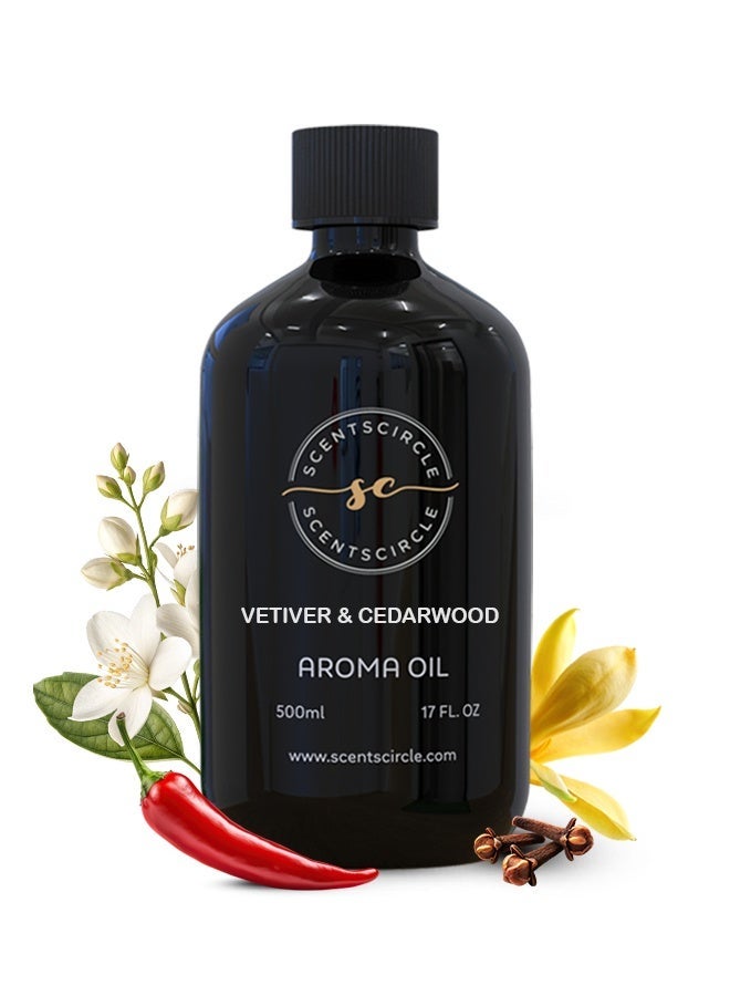 Scentscircle Vetiver & Cedarwood Aroma Diffuser Oil 500ml | Premium Woody Luxury Fragrance - Image 1
