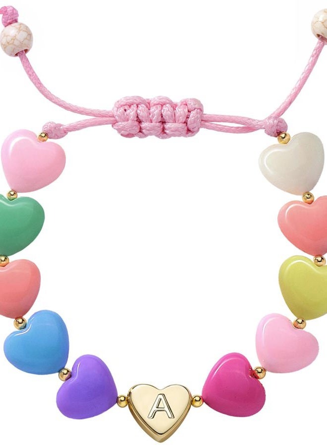WomenGifts Initial Heart Bracelets for Women Girls – Dainty 14K Gold Plated Beaded Letter A-Z Charm Bracelet, Adjustable Personalized Jewelry, Cute Birthday Gift for Sisters, Teens & Her, regular, no - Image 1