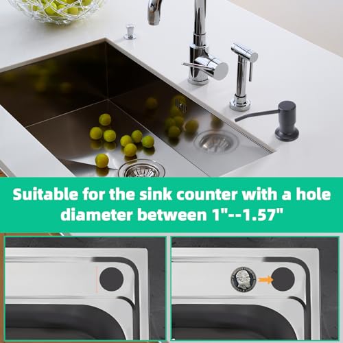 OHiHi Soap Dispenser for Kitchen Sink, Built in Sink Soap Dispenser, Countertop Soap Dispenser Pump with 47" Extension Tube kit, No Need to Fill Little Bottle Again, Black - Image 4