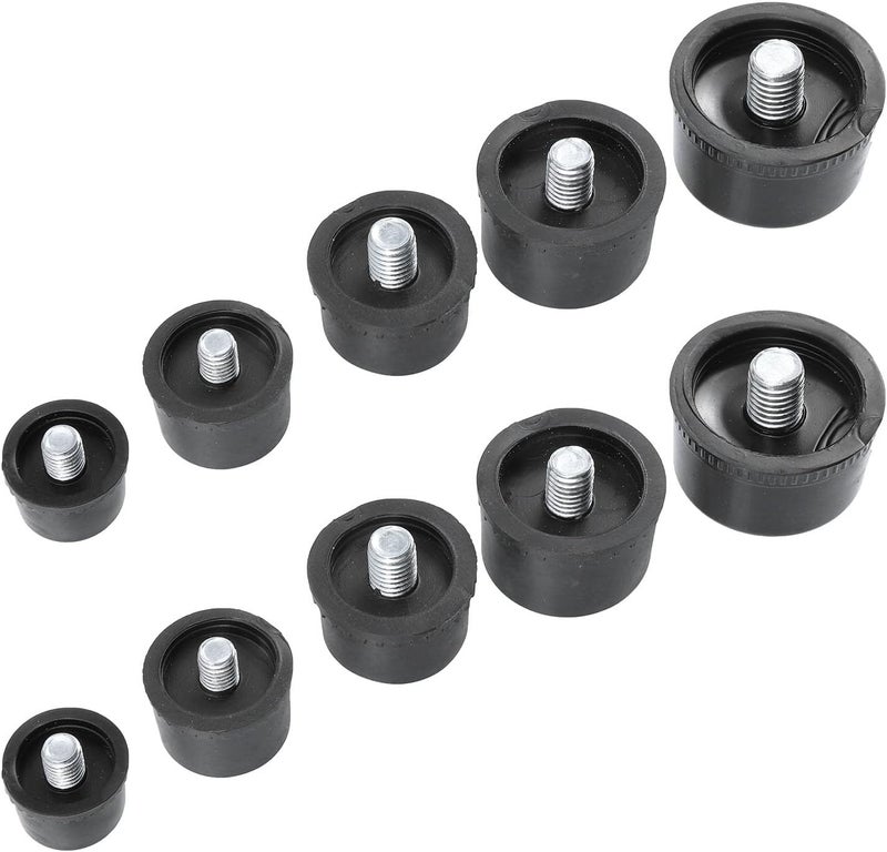 10pcs Rubber Hammer Heads Replacement Mallet Tips Kit with 25mm-45mm Sizes, Sturdy Striking Heads for Flooring Installation and Woodworking Tools - Image 1