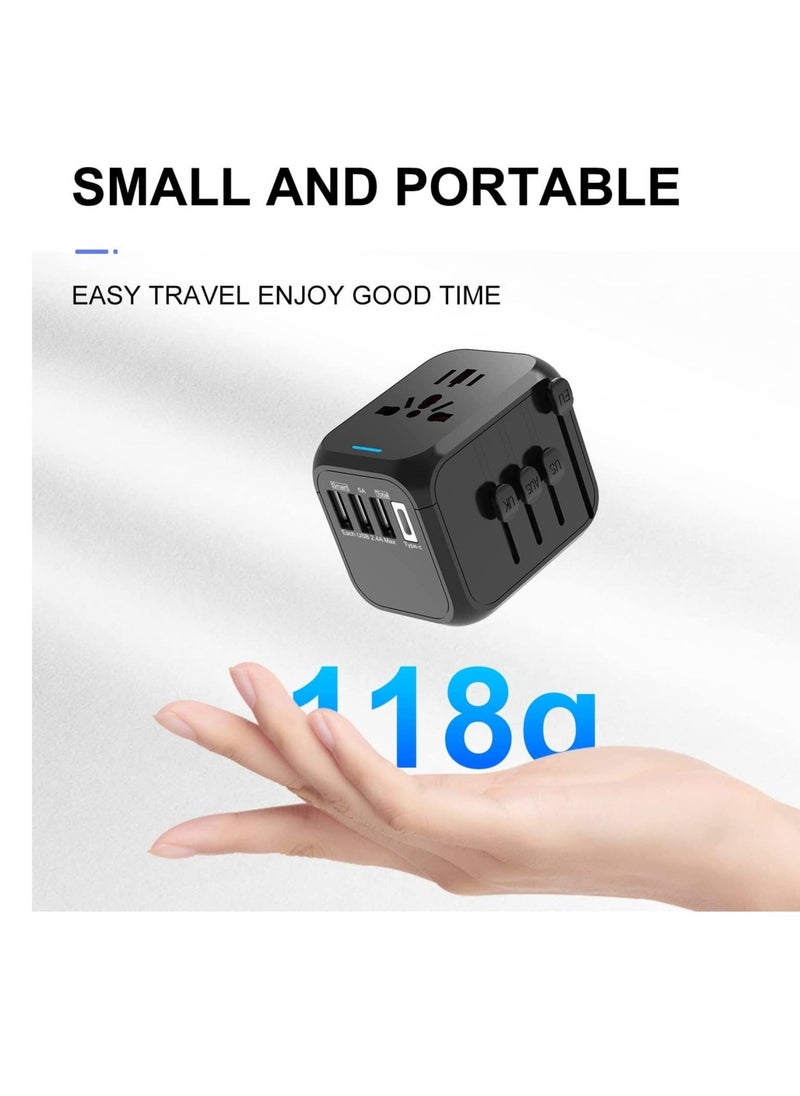 ELTRAZONE International Power Plug Adapter with 3 USB Ports & 1 Type-C Port (5V/3A), 4 AC Outlet Adaptor Charger for US to Most of Europe Iceland Spain Italy France Germany  - Image 5