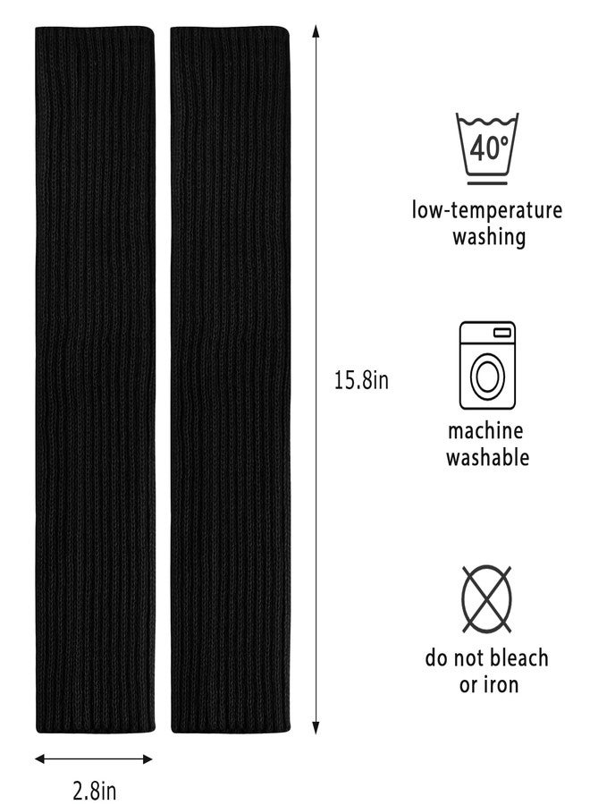 HEMOUR Leg Warmers for Women Ribbed Knit Breathable, Legwarmers Girls Ankle Warmers Socks Fall Winter Gifts, 80s Party Accessories, Y2K Fashion Yoga Ballet Dance Sports, Black - Image 5