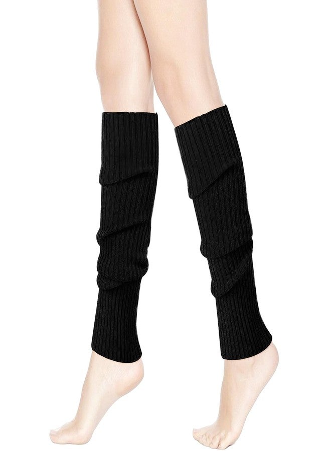 HEMOUR Leg Warmers for Women Ribbed Knit Breathable, Legwarmers Girls Ankle Warmers Socks Fall Winter Gifts, 80s Party Accessories, Y2K Fashion Yoga Ballet Dance Sports, Black - Image 1