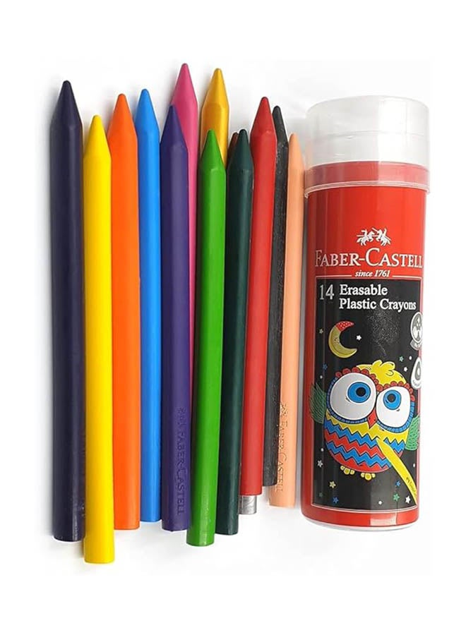 FABER-CASTELL Erasable Crayons - Tin of 14