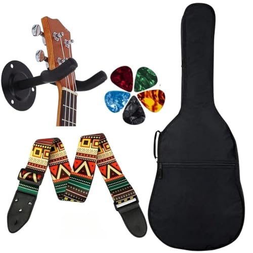 MOCKING BIRD Acoustic Guitar Bag Foam Padded Guitar Cover for 38, 39, 40, 41 inch with Adjustable Guitar Strap Wall Mount Hanger and Guitar Picks for Acoustic Electric Bass Guitar case (Bohemian) - Image 1