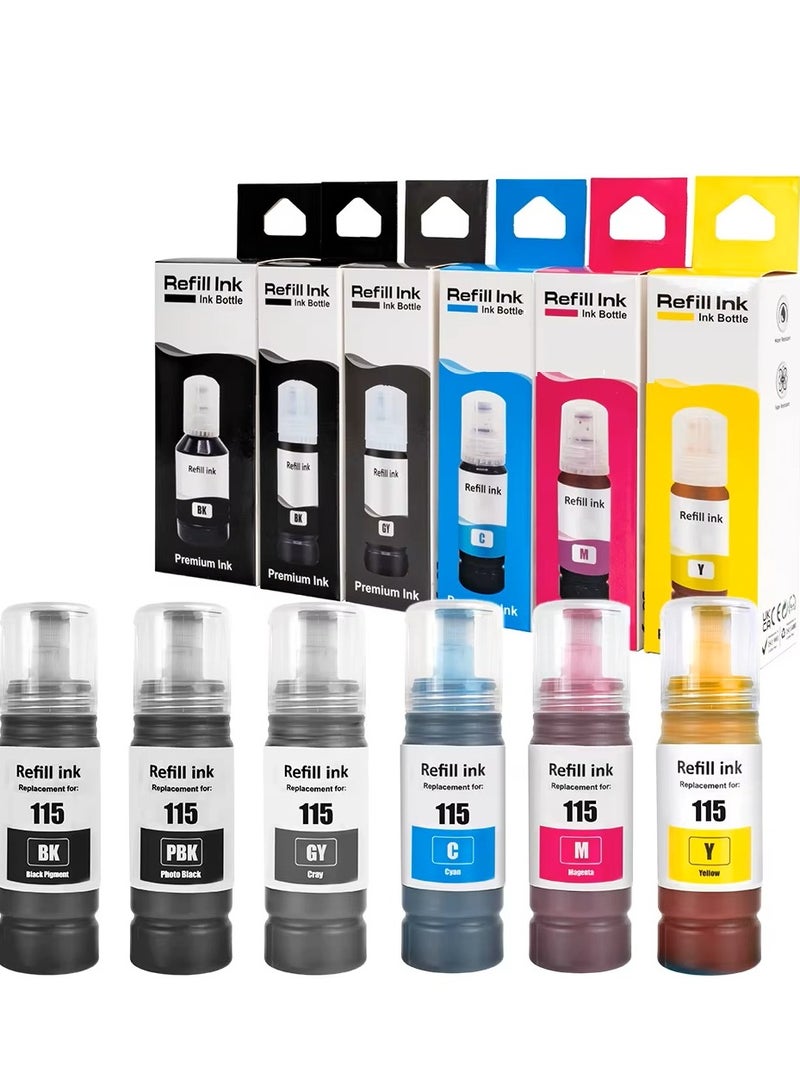 Refill Dye Ink 115 T115 Premium Compatible Bulk Bottle Water Based Refill Ink for Epson EcoTank L8160 L8180 Printers. - Image 1