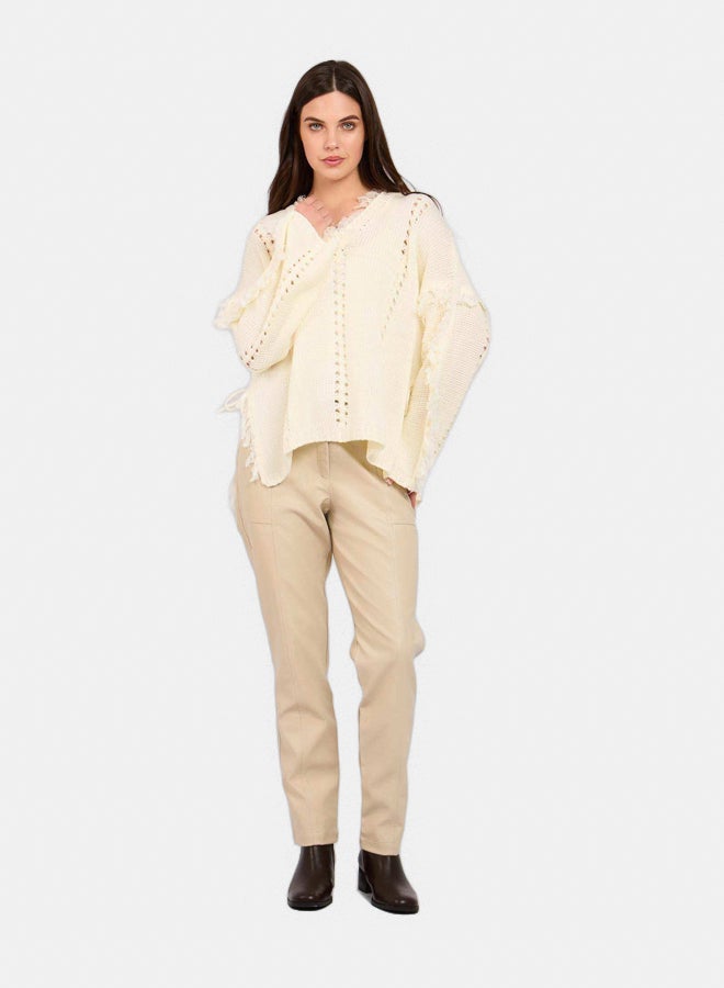 Dare Women Regular Fit Pullover - Off White 