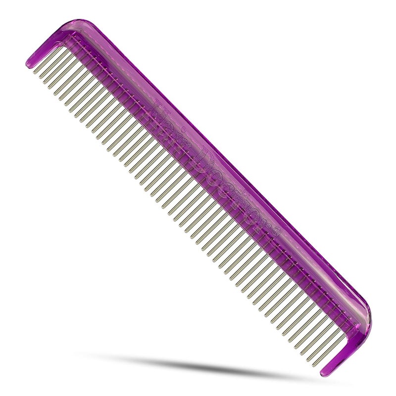 Untangler Pet comb for easy mat removal - silky smooth rotating teeth untangles without causing pain to pets. (7", Purple) - Image 1