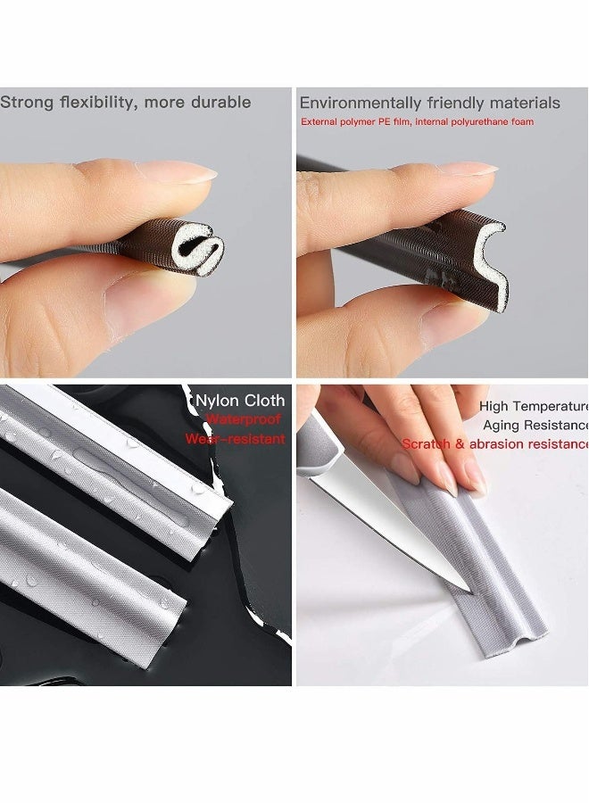 2 Packs Draft Stopper Sweep Door Weatherproofing Stripping Window Seal Strip Self-Adhesive Soundproof Cuttable Wear-Resistant Total 4M - Image 4