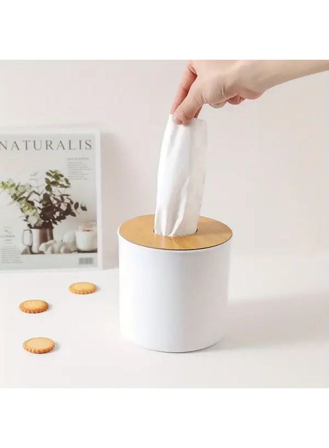 حامل مناديل الخيزران الأبيض لتعزيز جماليات غرفة النوم - Image 1