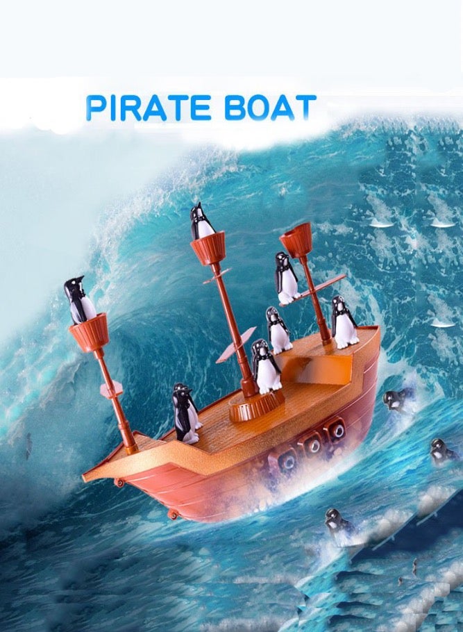 لعبة موازنة قارب القراصنة مع 16 طيور البطريق - Image 2