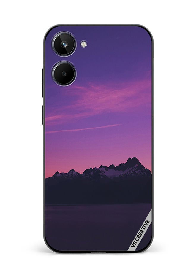 VR CREATIVE Protective Case Cover For Realme 10 Purple Mountain Design Multicolour - Image 1