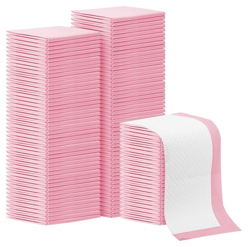 UREVO 40 Pieces Baby Disposable Changing Mats,Waterproof Baby Changing Pads, 60x60 cm, Highly Absorbent Leakproof Changing Pad Baby, Ultra soft Diaper Changing Mat Underpads for Baby Pink - Image 1