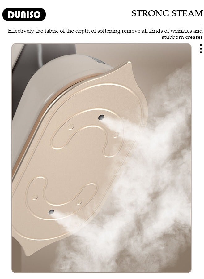 DUNISO Portable Steam Iron, Foldable Handheld Travel Steamer Iron, 2-in-1 Dry and Wet Steam Iron for Clothes, 180° Rotatable Mini Iron, Garment Steamer for Home, Travel, Dorm, Gifts, School, Office, Home Essential  - Image 2