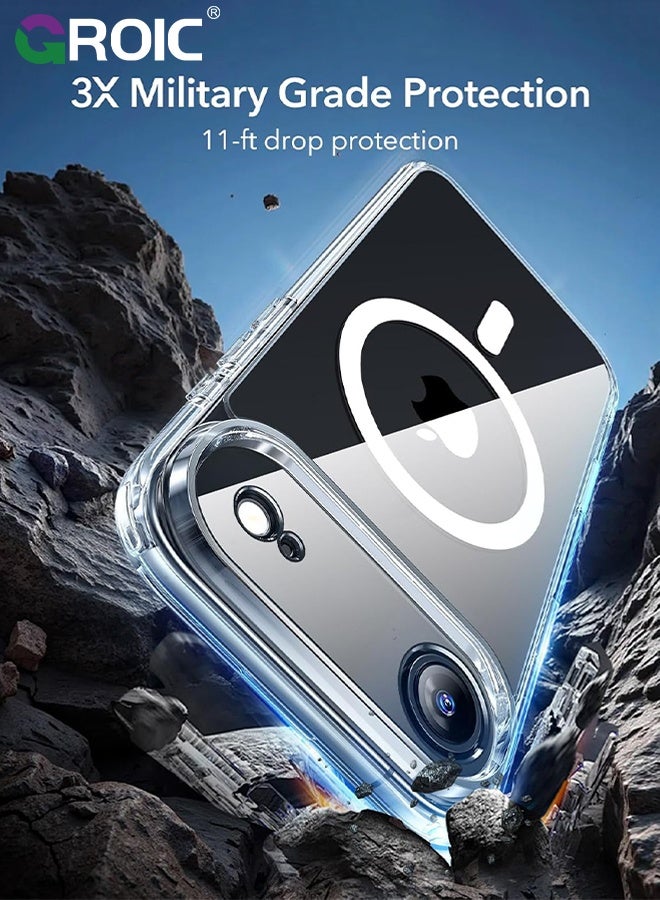 GROIC For iPhone 17 Air Case,Clear Magnetic Transparent Phone Case,Drop Protection Rugged Shockproof Protective Cell Phone Cover,Magnetic Phone Shell for iPhone 17 Air 6.5 inch - Image 4