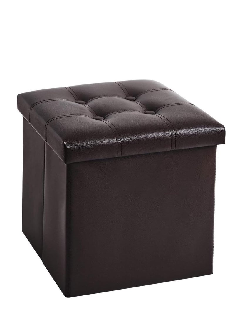 TRASSLE Storage Stool,Foldable Storage Ottoman Box,Padded Seat for Dorm Living Room,Versatile Space-Saving Storage Toy Box,for Bedroom Hallway - Image 1