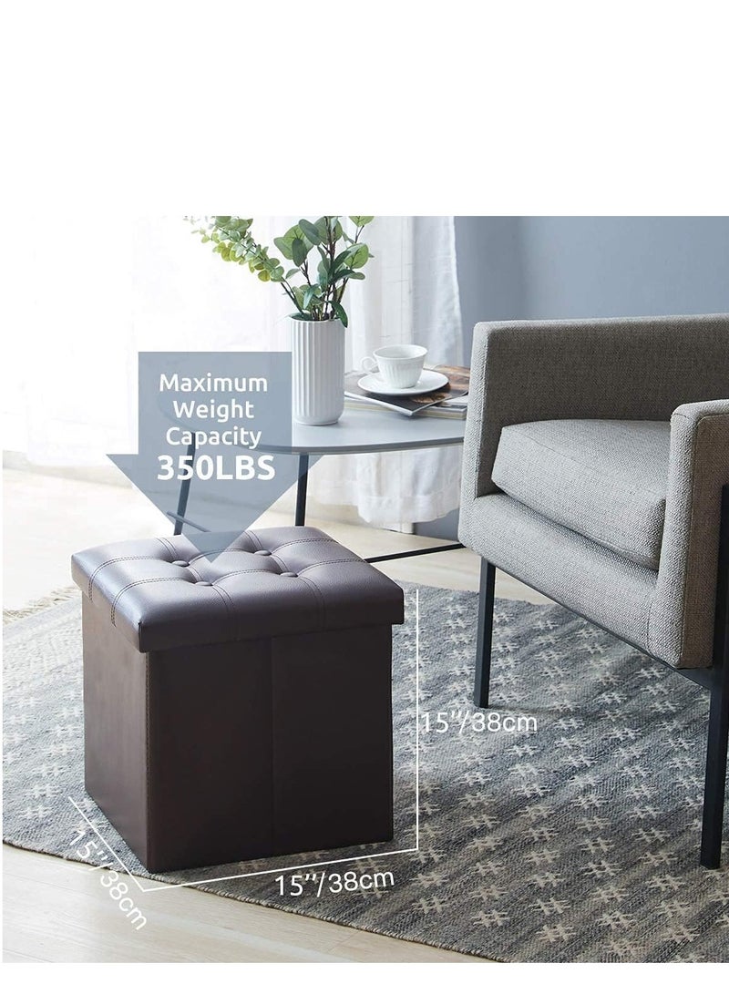 TRASSLE Storage Stool,Foldable Storage Ottoman Box,Padded Seat for Dorm Living Room,Versatile Space-Saving Storage Toy Box,for Bedroom Hallway - Image 4