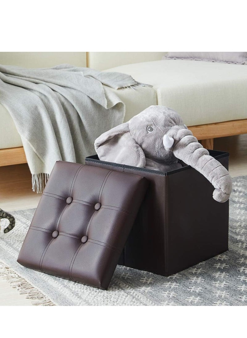 TRASSLE Storage Stool,Foldable Storage Ottoman Box,Padded Seat for Dorm Living Room,Versatile Space-Saving Storage Toy Box,for Bedroom Hallway - Image 5